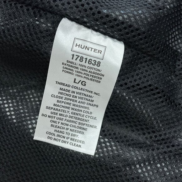 Hunter Ladies' L Black Water Resistant Hooded Cotton Smock Rain Jacket M0787 - Picture 8 of 11